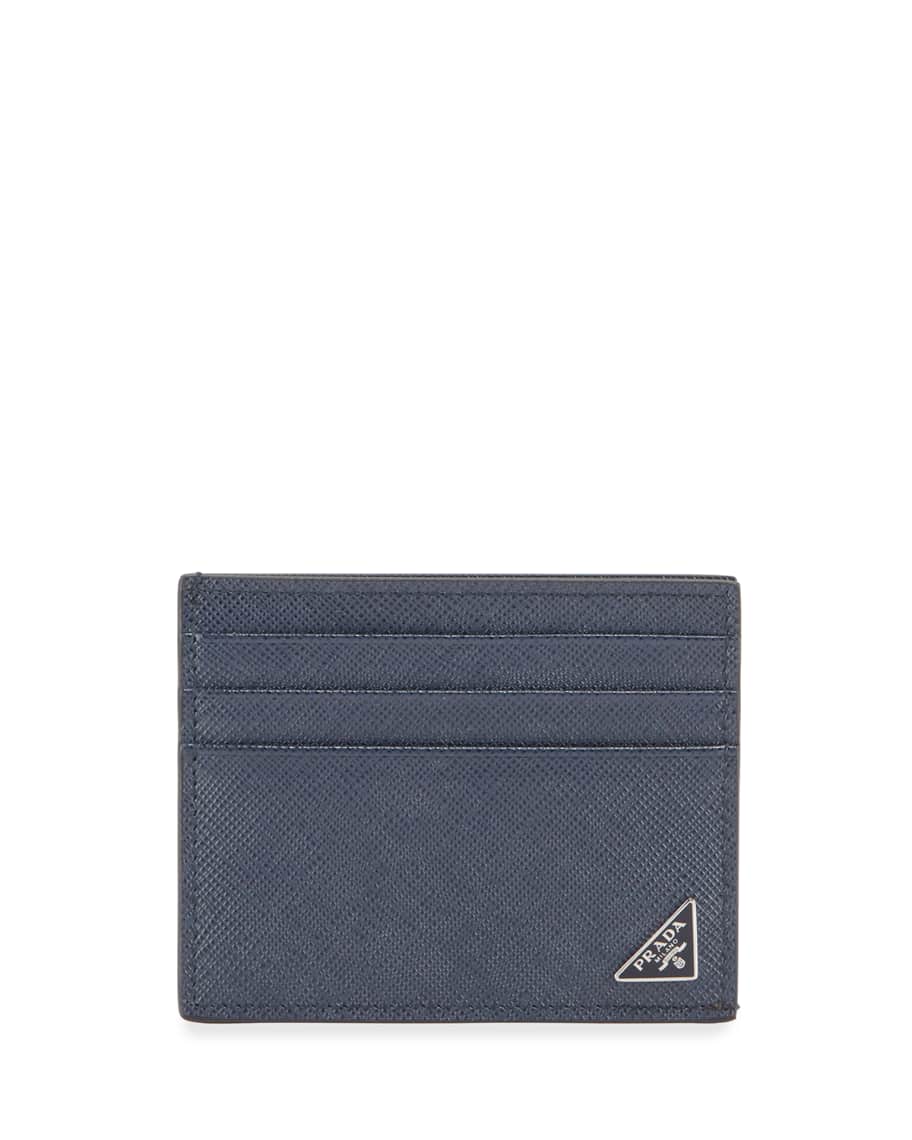 Prada Saffiano Triangolo Card Case | Neiman Marcus