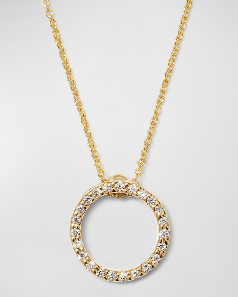 Roberto Coin Tiny Treasure Circle of Life Necklace with Diamonds ...
