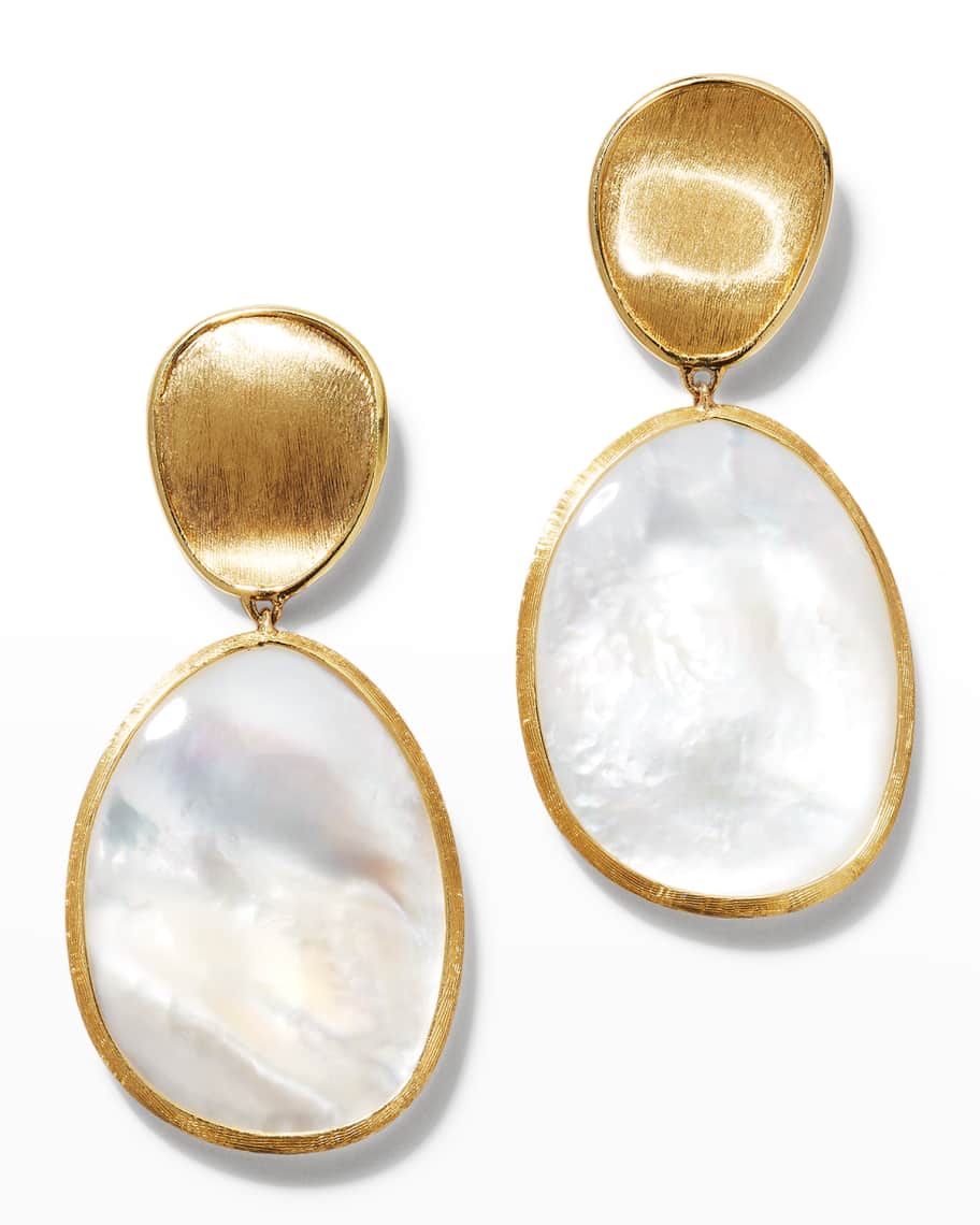 Marco Bicego Lunaria Large Mother-of-Pearl Drop Earrings in 18K Gold ...