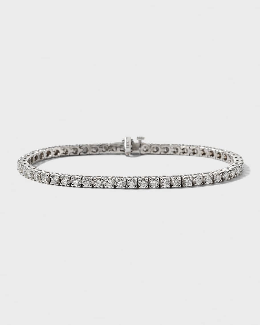 Neiman Marcus Diamonds 18k White Gold Diamond Tennis Bracelet, 5.3tcw
