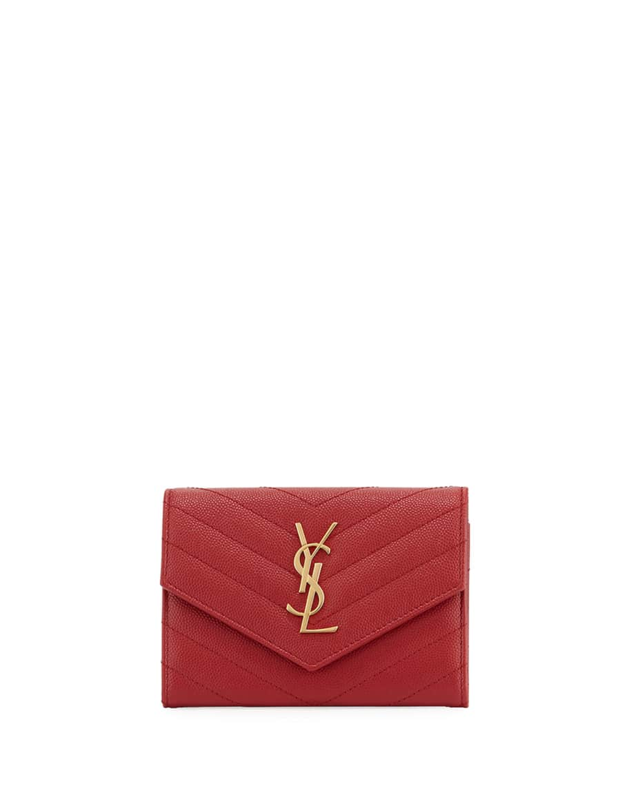 SAINT LAURENT YSL Classic Toile MONOGRAM Travel Business WALLET+PASSPORT  HOLDER