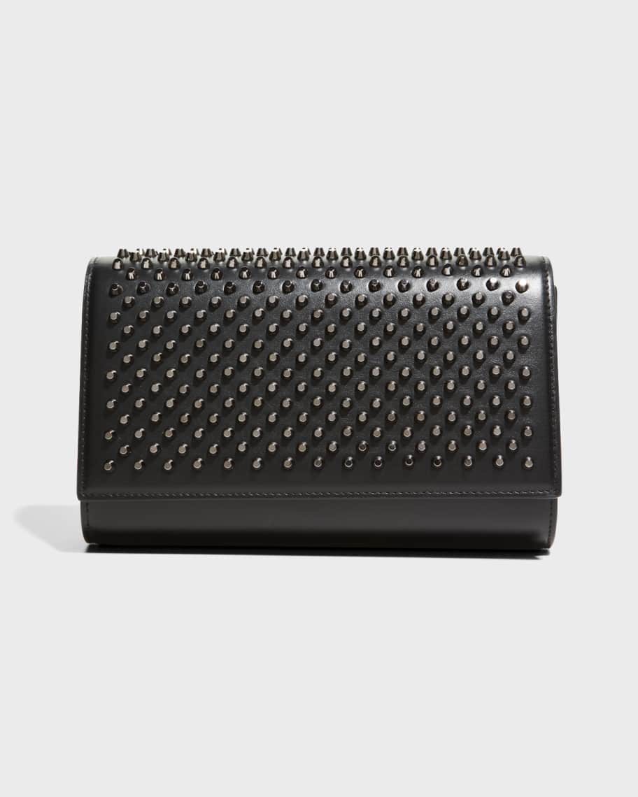 Christian Louboutin Grandotto Spike-embellished Leather Clutch in Black