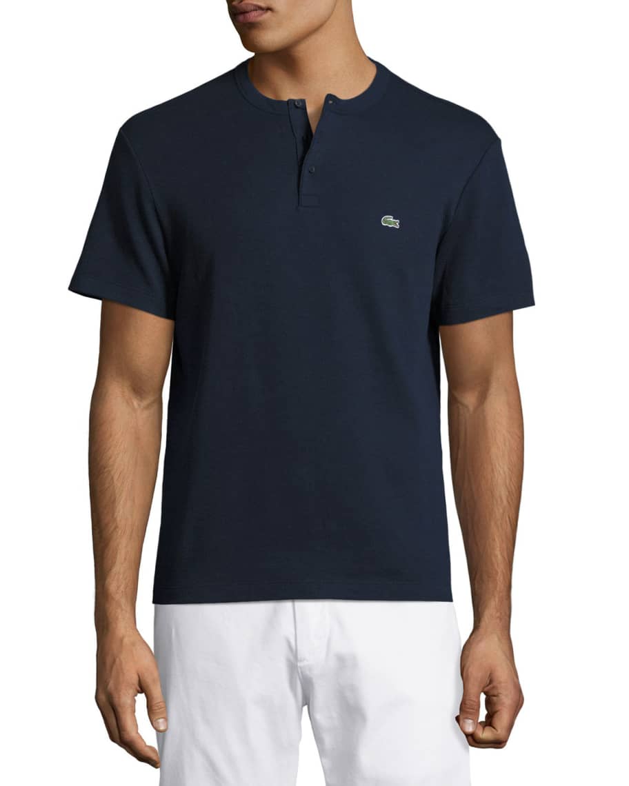Lacoste Double Face Cotton Short Sleeve Henley T Shirt Neiman Marcus