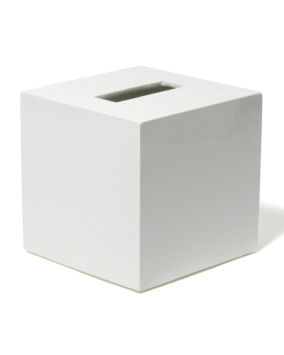 White lacquer store tissue box cover