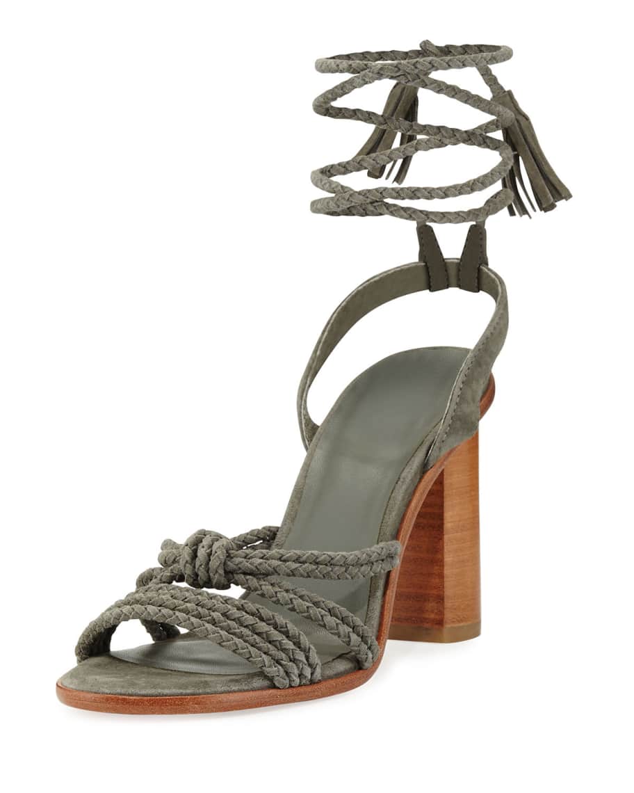 Joie Banji Braided Chunky Heel Sandal Neiman Marcus