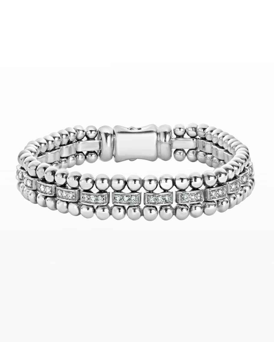 LAGOS Caviar Spark Diamond Link Bracelet | Neiman Marcus