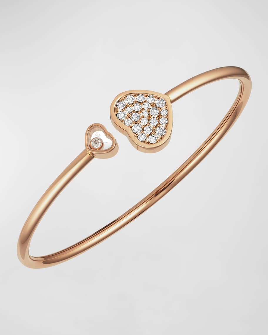 Chopard Happy Hearts 18K Rose Gold Diamond Bracelet, Size Medium ...