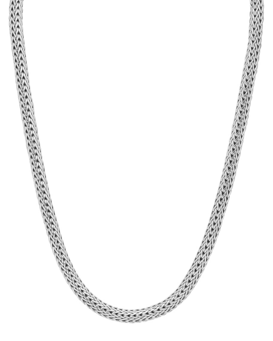 Small Oval Woven Chain Necklace 18 L