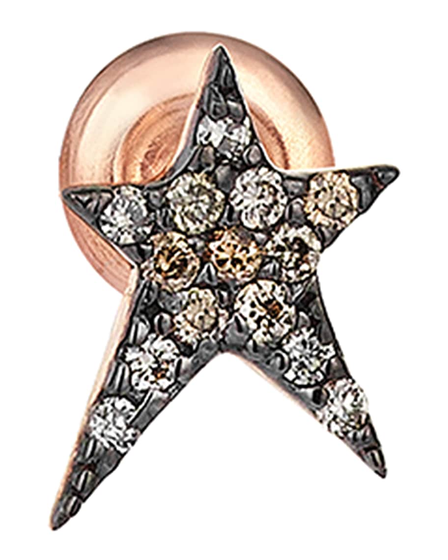 Kismet by Milka Struck Star 14k Champagne Diamond Single Stud Earring