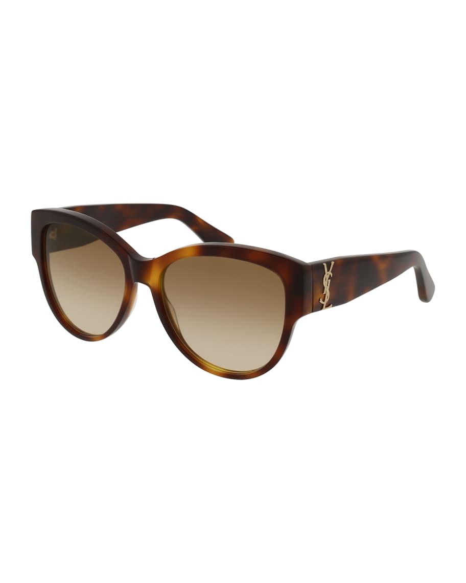 Saint Laurent Gradient Cat-Eye Sunglasses, Brown Havana | Neiman Marcus