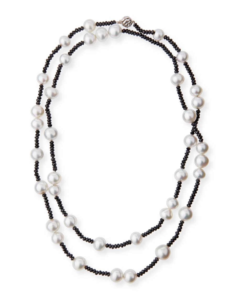 Belpearl Long South Sea Pearl & Black Spinel Necklace, 40
