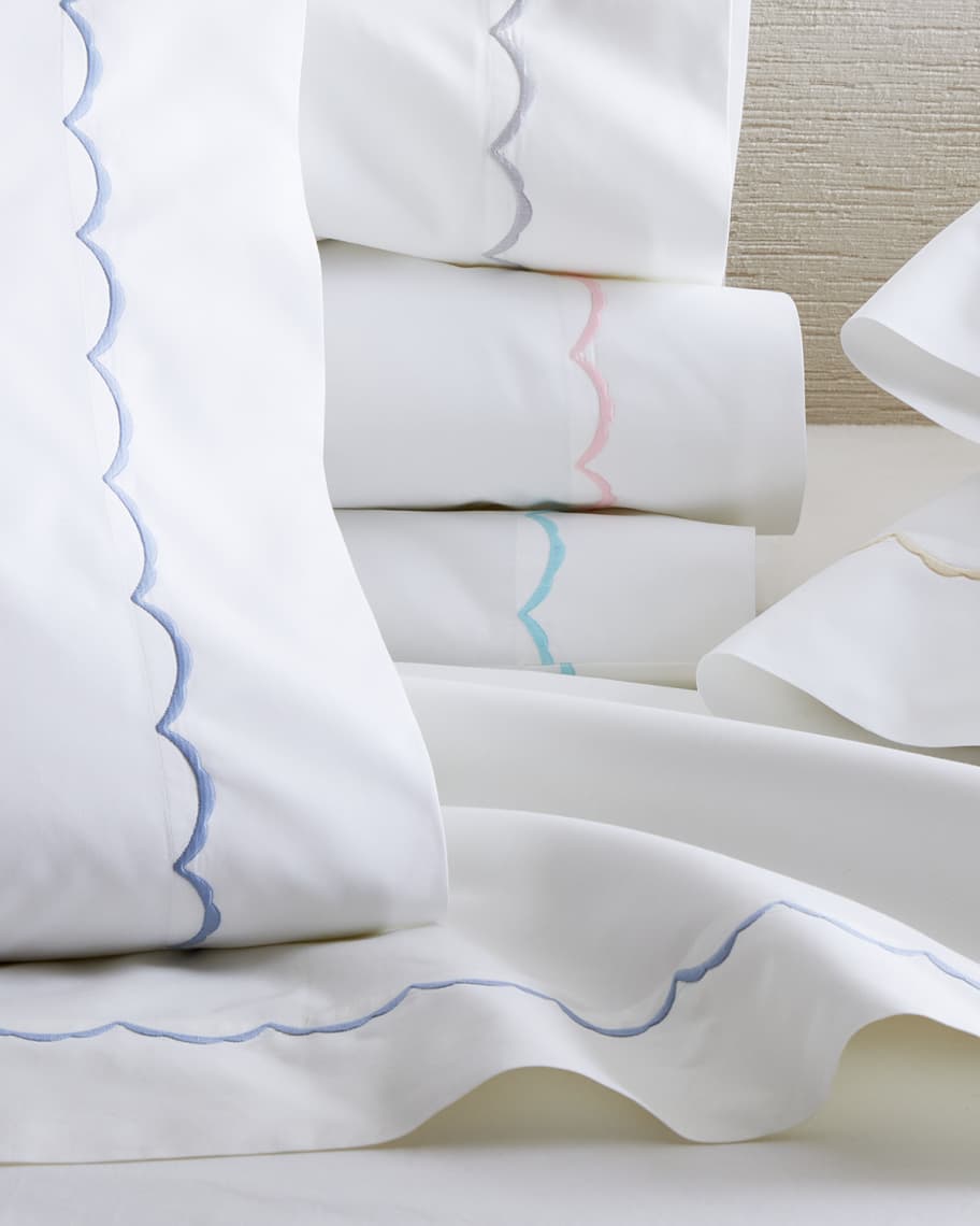 Matouk Two Standard Scallops Embroidered 350 Thread Count Pillowcases