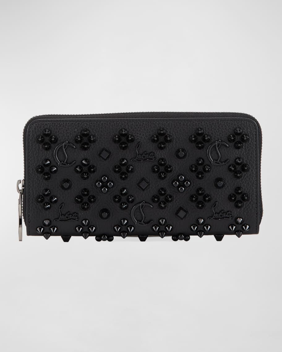 小物 Christian Louboutin Panettone wallet Panettone - Wallet - Grained calf leather and spikes - Black