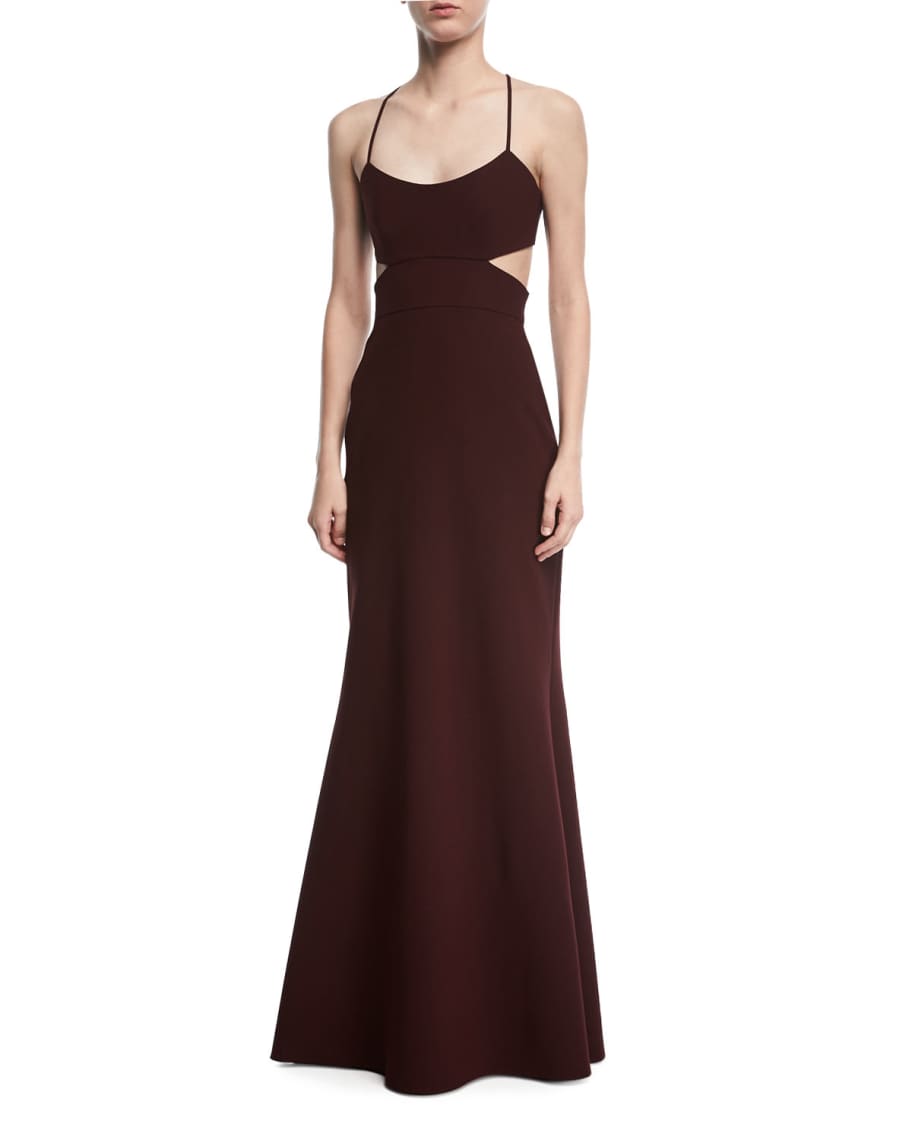 Jill Jill Stuart Sleeveless Cutout Crepe Gown | Neiman Marcus