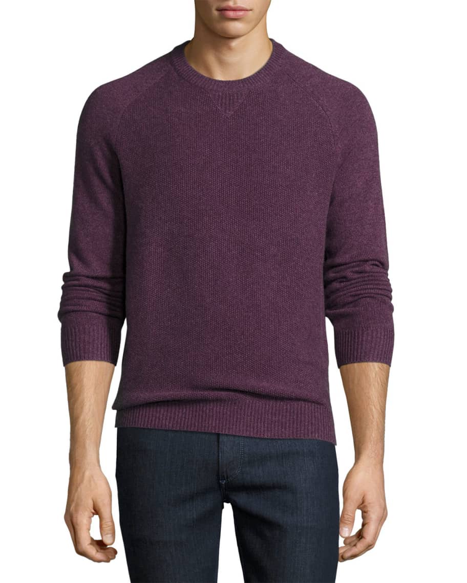 Neiman Marcus Tuck-Stitch Cashmere Crewneck Sweater | Neiman Marcus