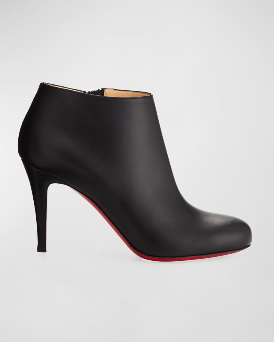 NIB Christian Louboutin BELLE 100 Leather Ankle Boots Heels Black