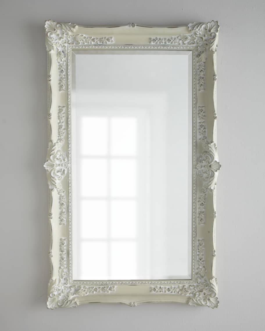 White antique outlet mirror