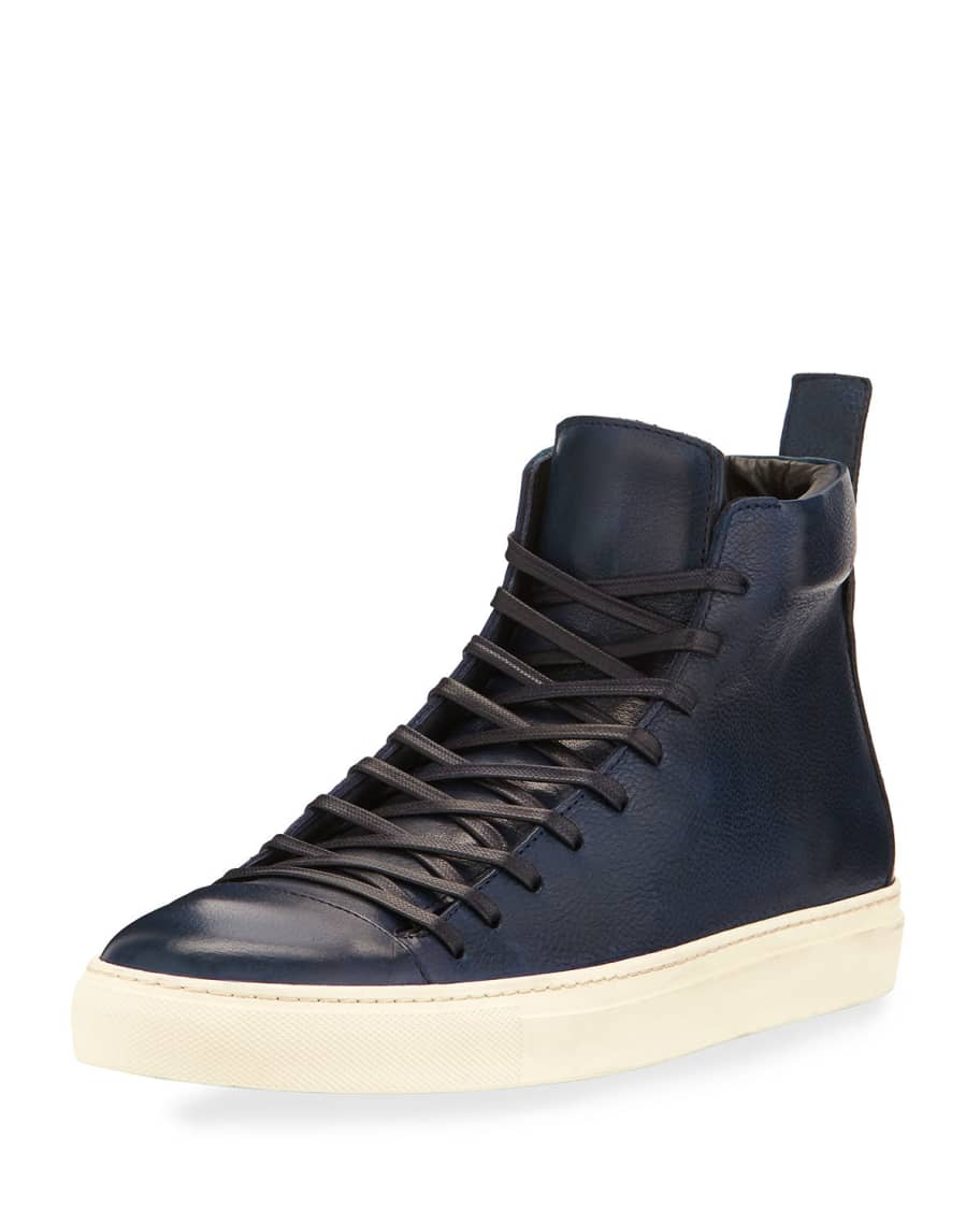 John Varvatos 315 Reed Leather Mid Top Sneaker Neiman Marcus