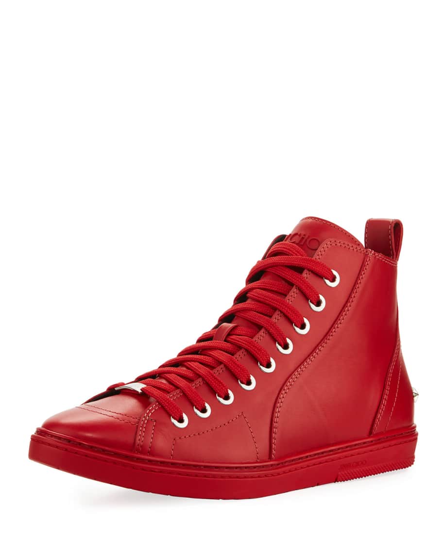 Jimmy Choo Colt Men s Leather High Top Sneaker Neiman Marcus