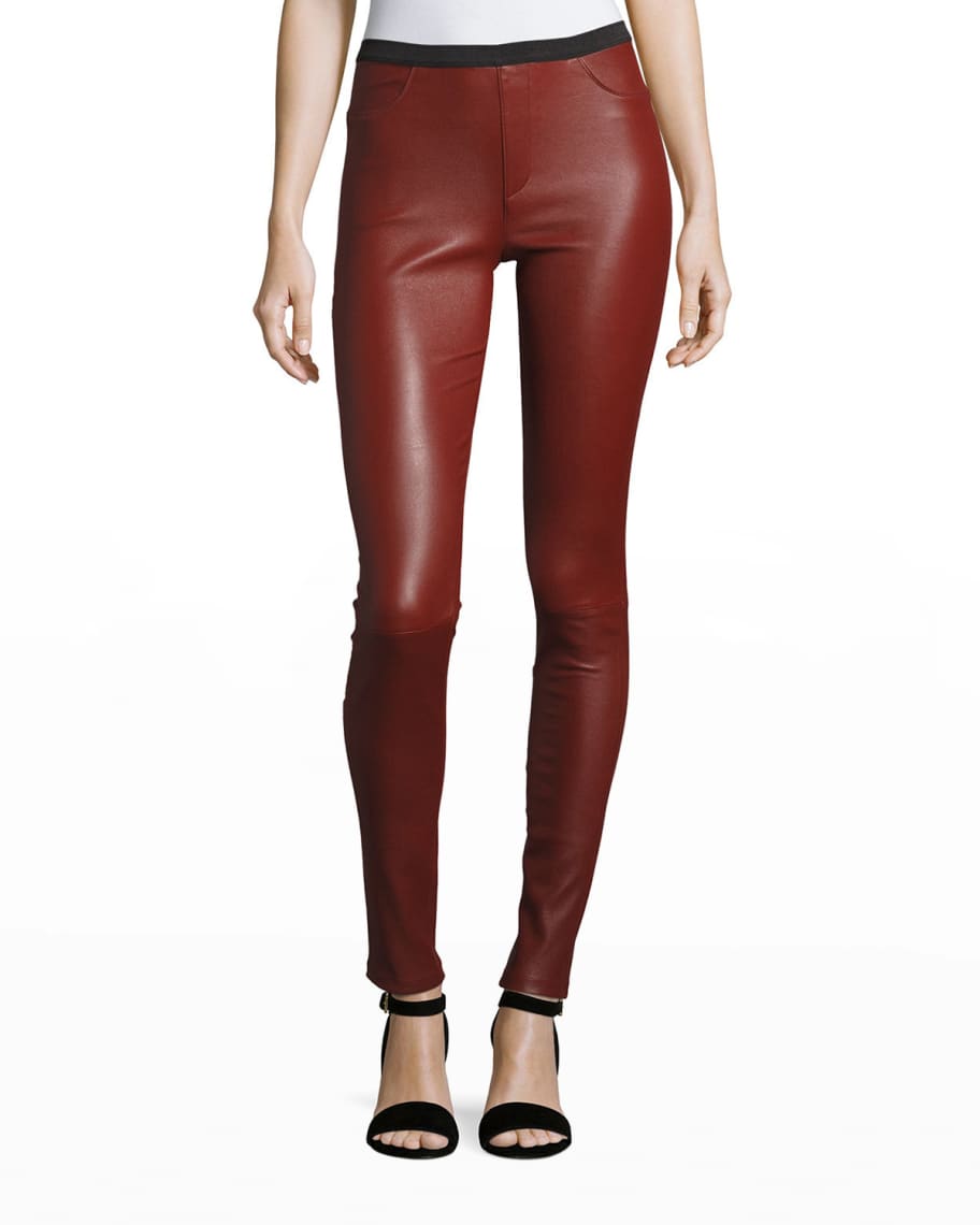 Neiman Marcus Leather Collection Stretch-Leather Leggings | Neiman Marcus
