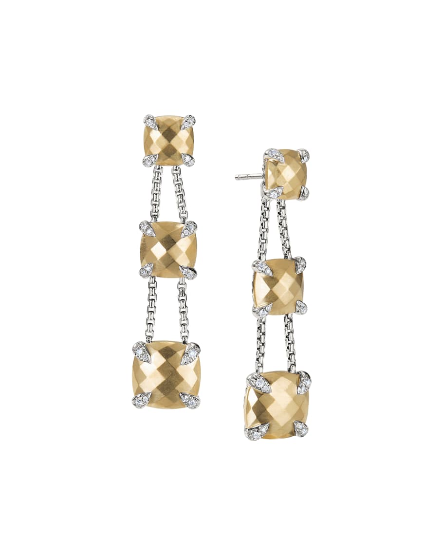 David Yurman Chatelaine Chain Three-Drop Earrings in Bonded 18K Gold ...