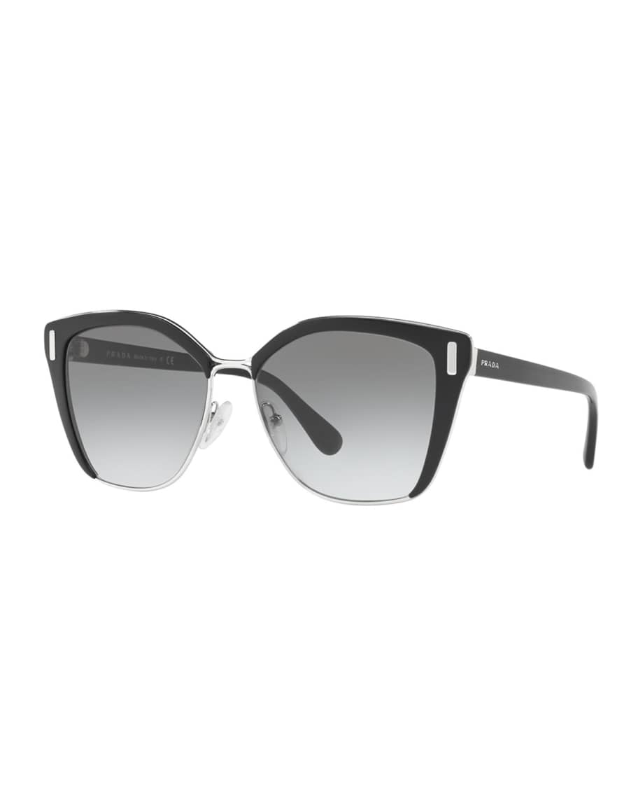 Prada Square Mirrored Acetate Sunglasses Neiman Marcus