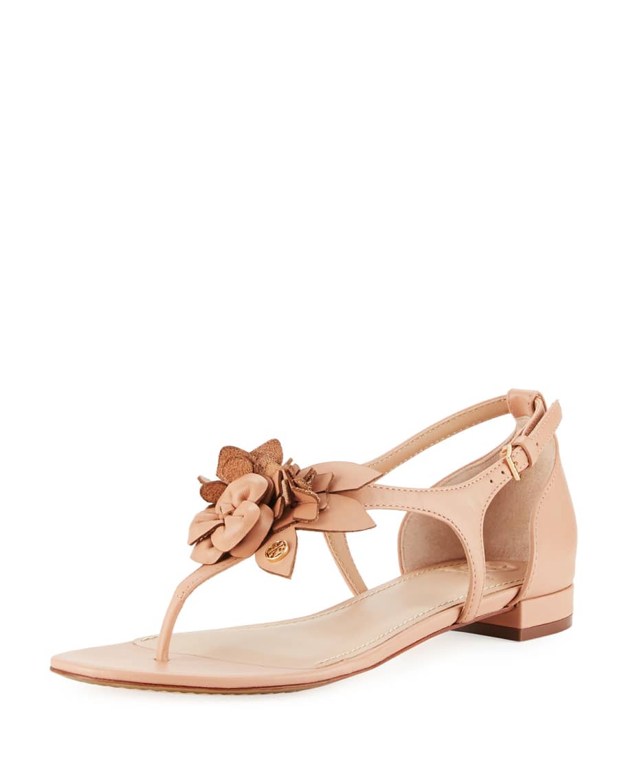 Tory Burch Blossom Flat Floral Sandal | Neiman Marcus