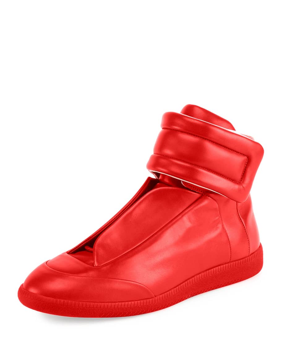 Maison Margiela Men's Future Leather High-Top Sneakers | Neiman Marcus