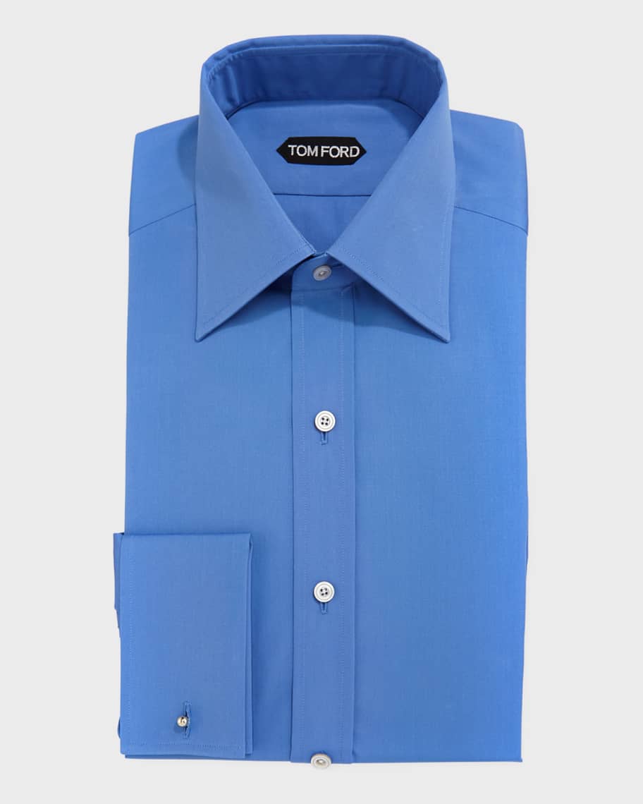 TOM FORD Solid-Color French-Cuff Slim Fit Dress Shirt | Neiman Marcus