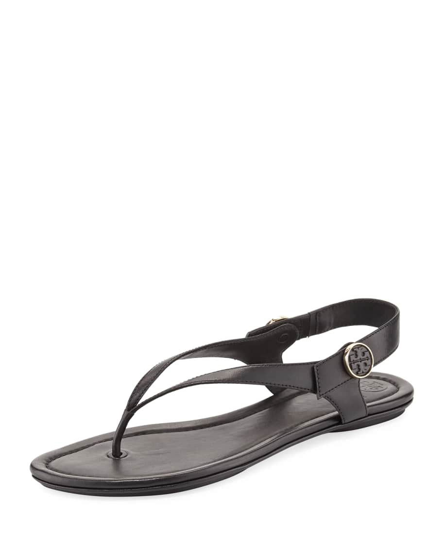 Tory Burch Minnie Leather Flat Travel Sandal | Neiman Marcus