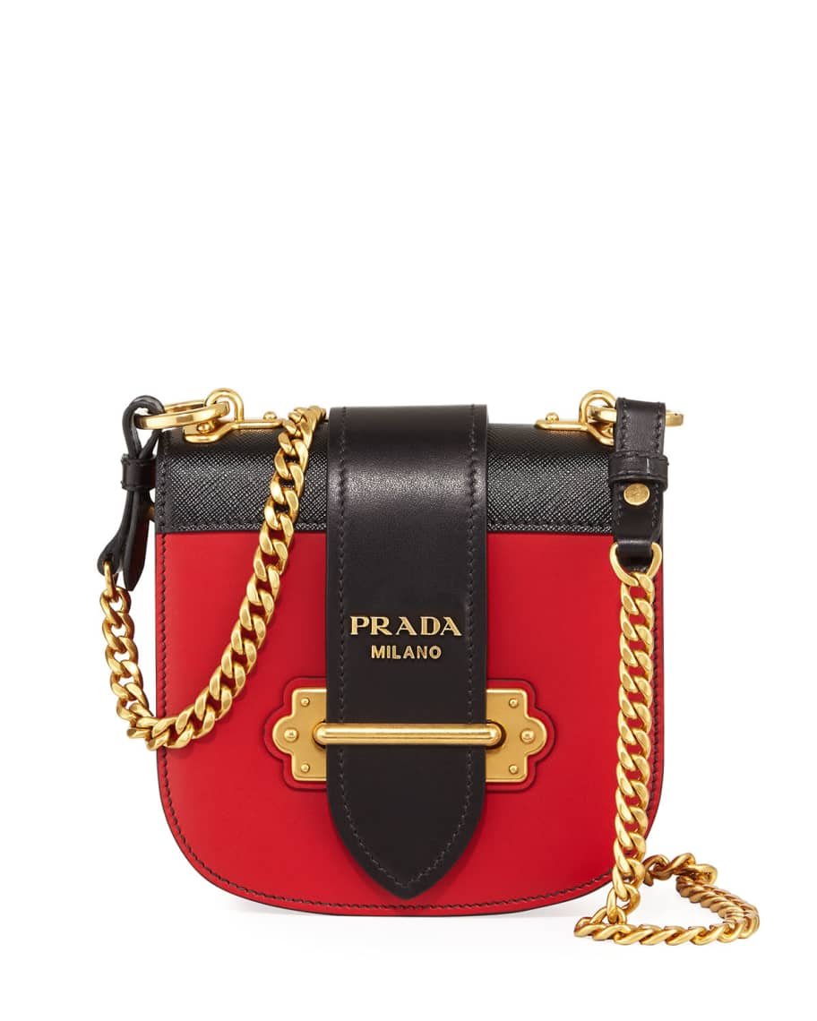 Shop Prada Leather Mini Shoulder Bag