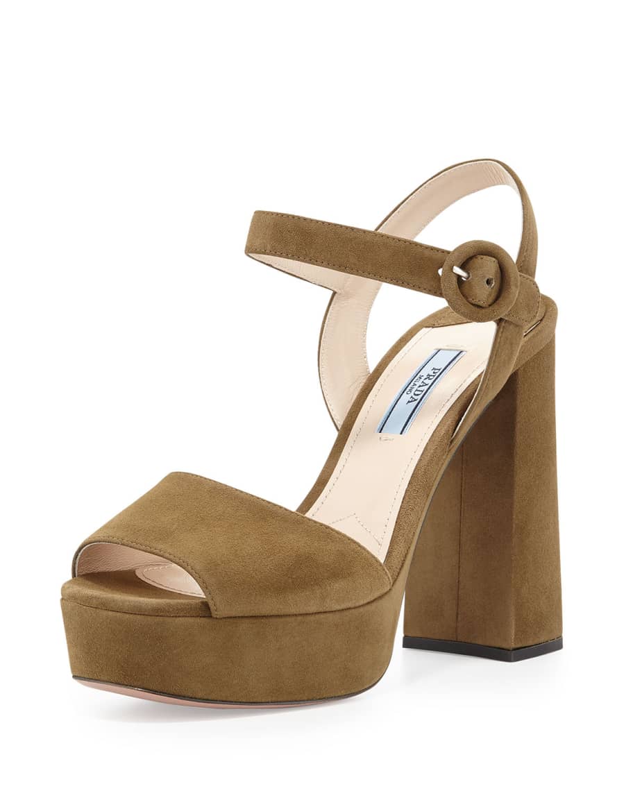 Prada suede platform sandals sales