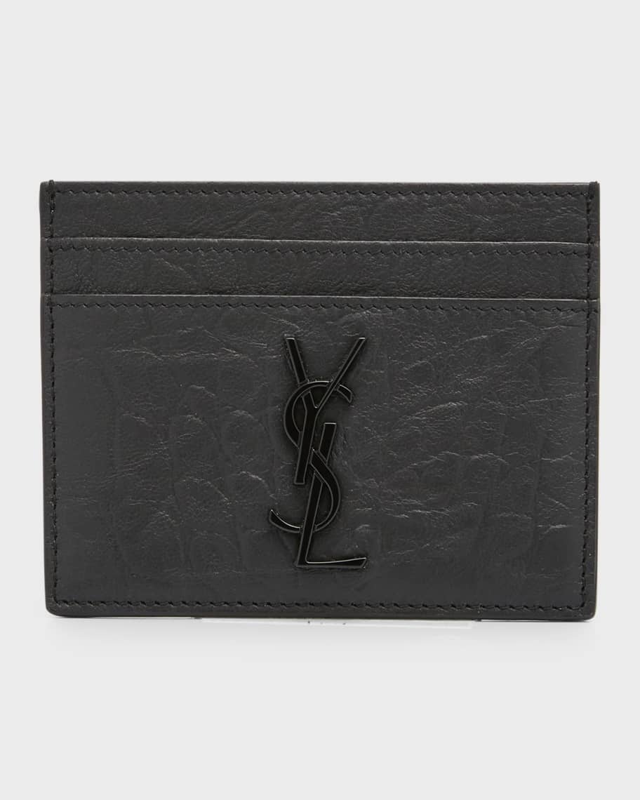 Saint Laurent Card Case With Logo in Natural