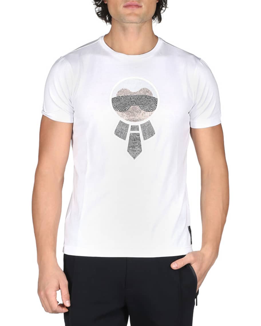 Fendi Crystal Karlito Crewneck T-Shirt | Neiman Marcus
