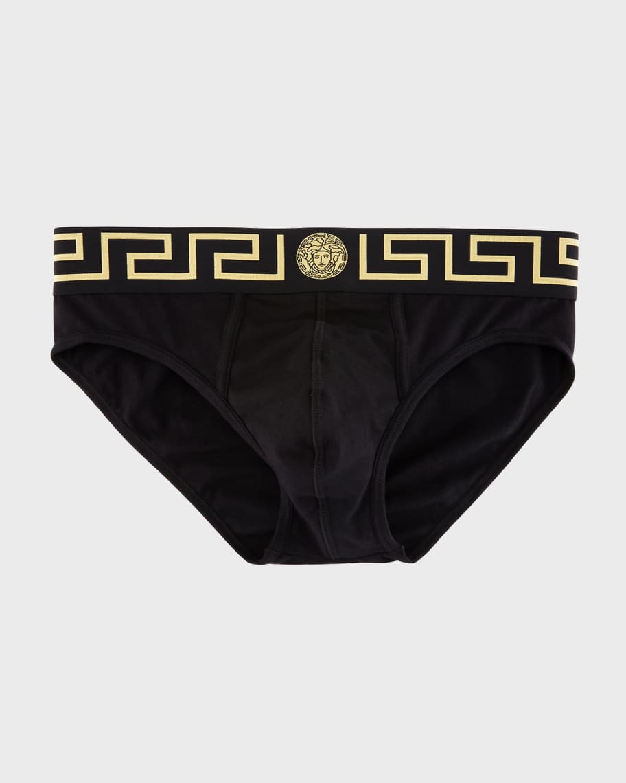 Versace Greek Key Low-Rise Briefs | Neiman Marcus