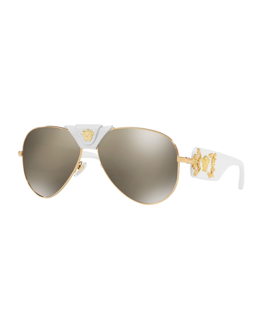Versace Medusa Aviator Sunglasses Neiman Marcus 