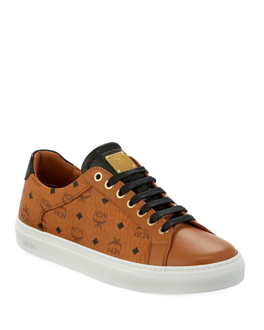 MCM Visetos Men's Low-Top Sneakers | Neiman Marcus