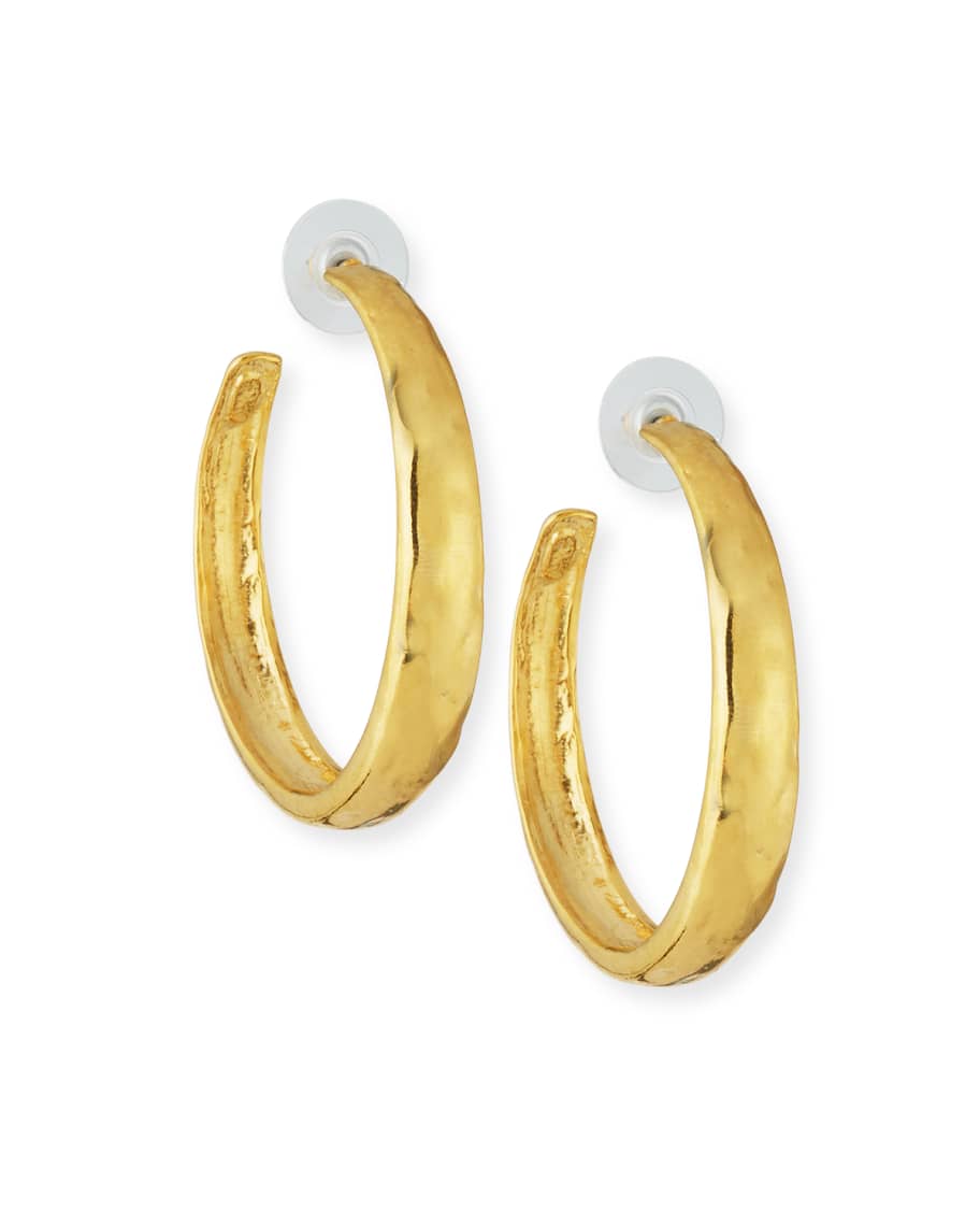 Kenneth Jay Lane Large Tapered Hoop Earrings | Neiman Marcus