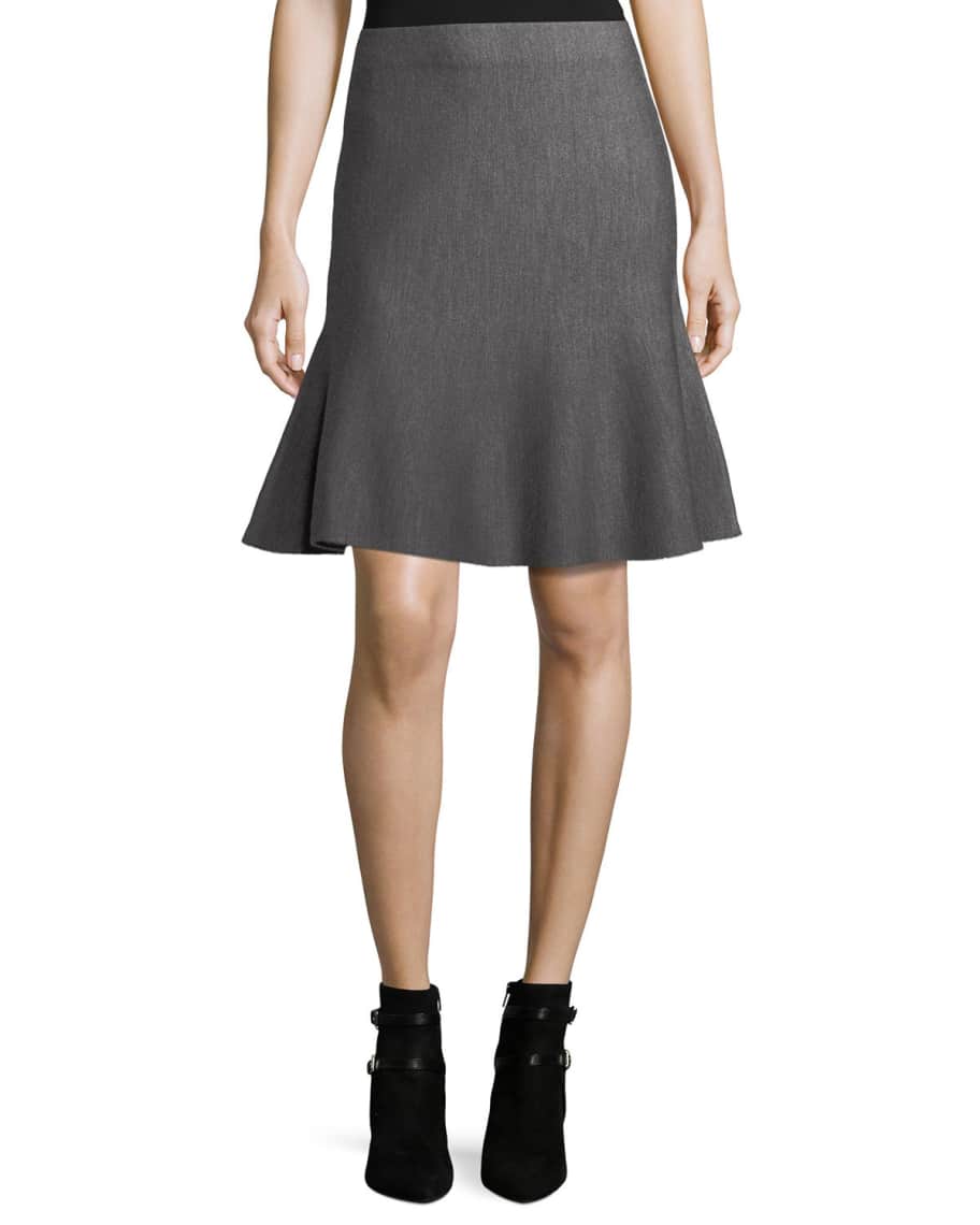 Kobi Halperin Celise Stretch-Wool Fit-&-Flare Skirt | Neiman Marcus