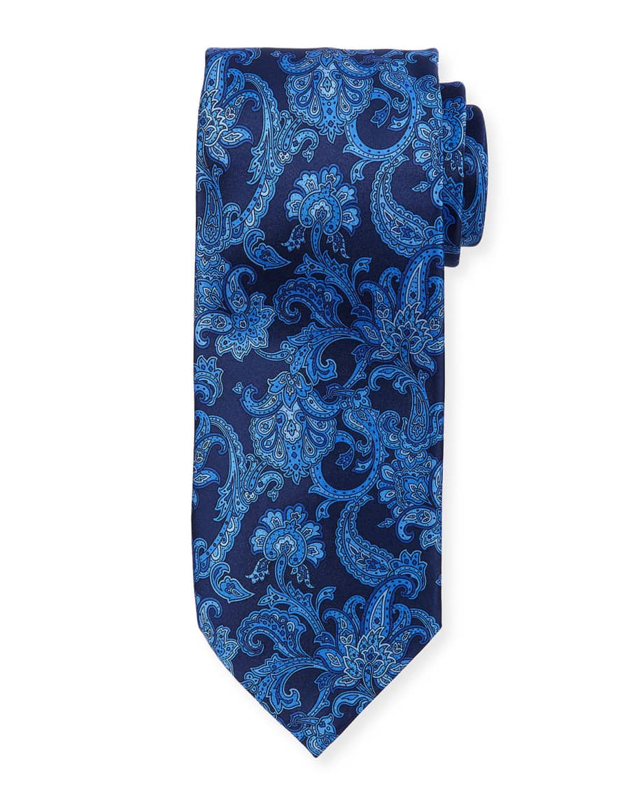 Stefano Ricci Large Paisley Printed Silk Tie | Neiman Marcus