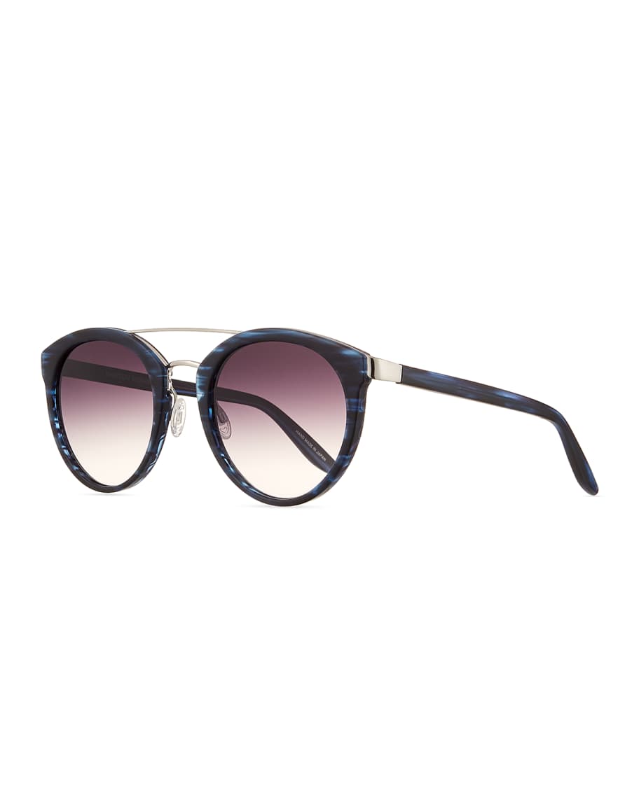 Barton Perreira Dalziel Round Sunglasses with Metal Bar | Neiman Marcus