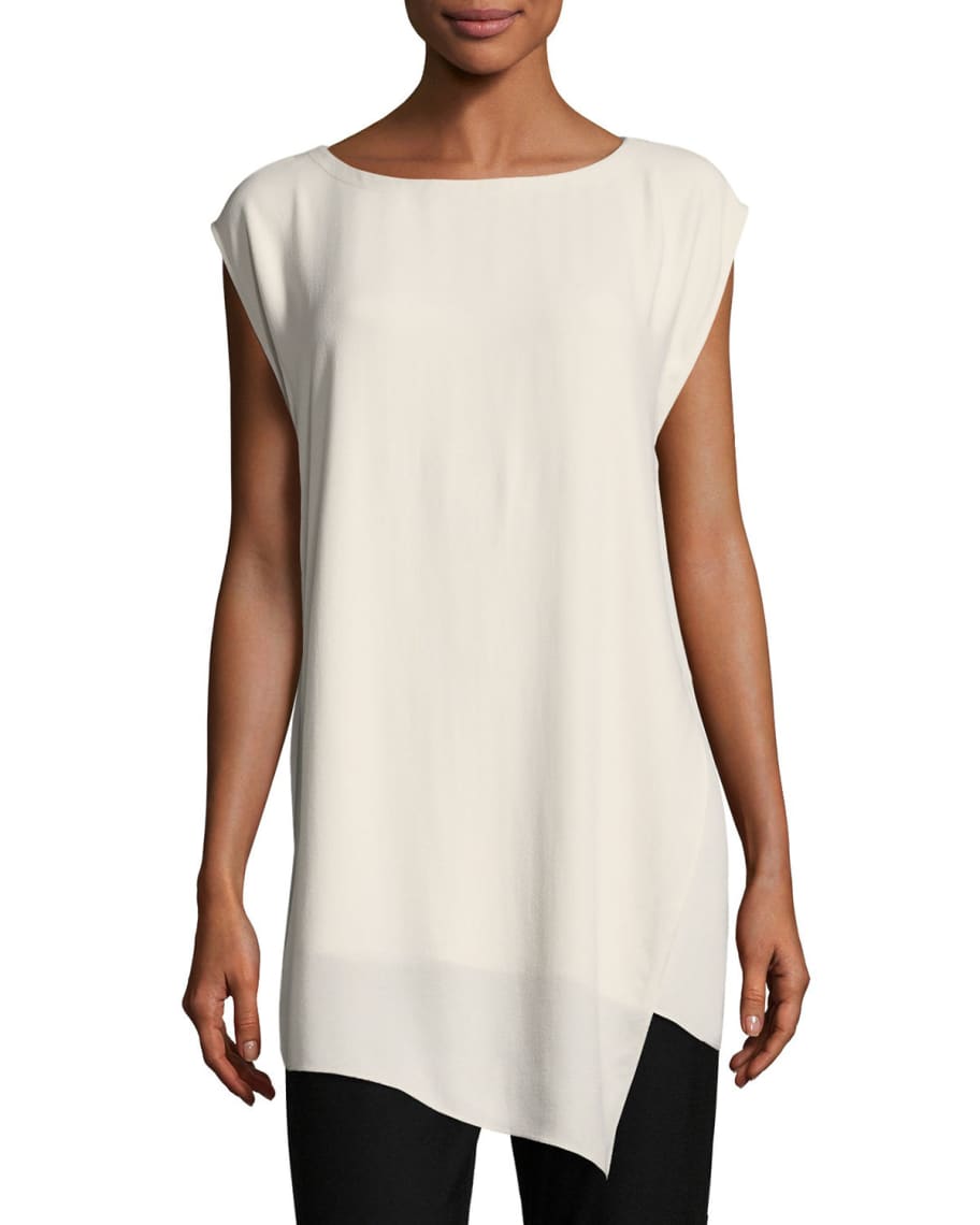 Eileen Fisher Silk Crepe Asymmetrical Dress