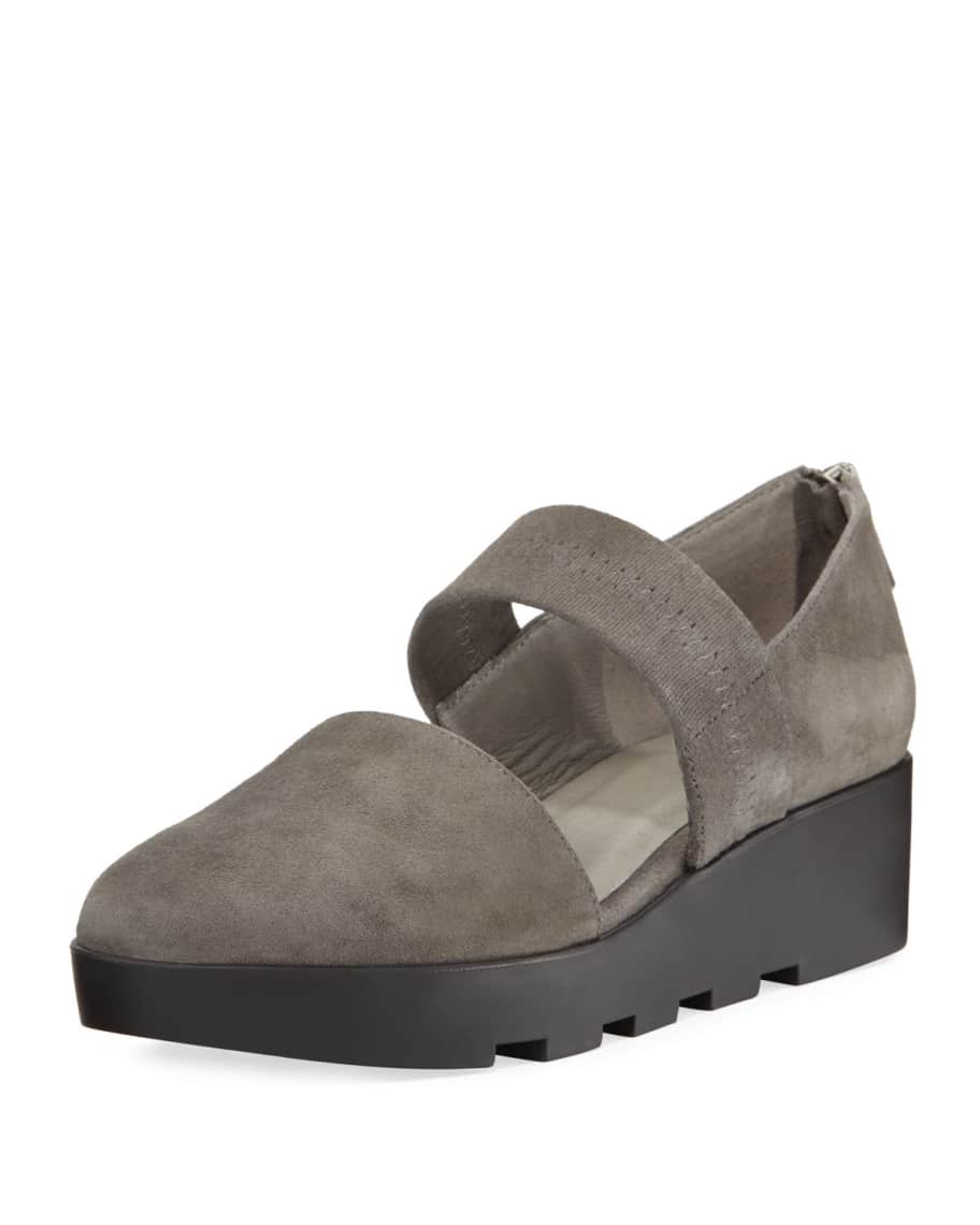 Eileen Fisher Marlow Suede Wedge Mary Jane Pumps Neiman Marcus
