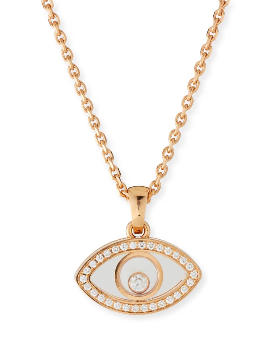 Chopard Icon 18k Rose Gold Diamond Evil Eye Pendant Necklace | Neiman ...