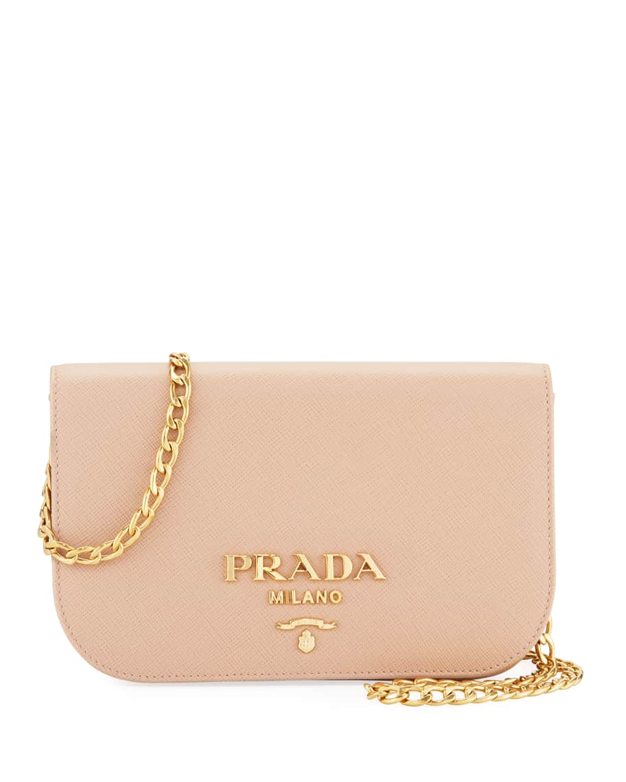 Prada Small Curved Flap Mini Crossbody Bag | Neiman Marcus