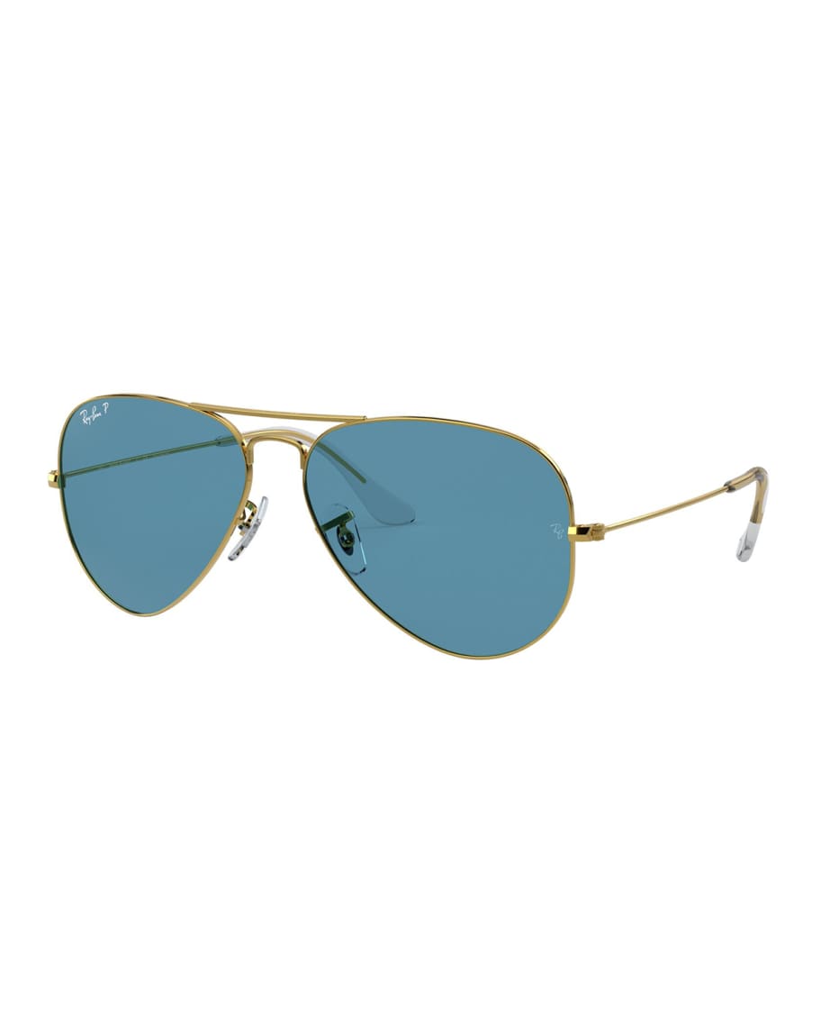 RayBan Men's Metal Polarized Aviator Sunglasses Neiman Marcus