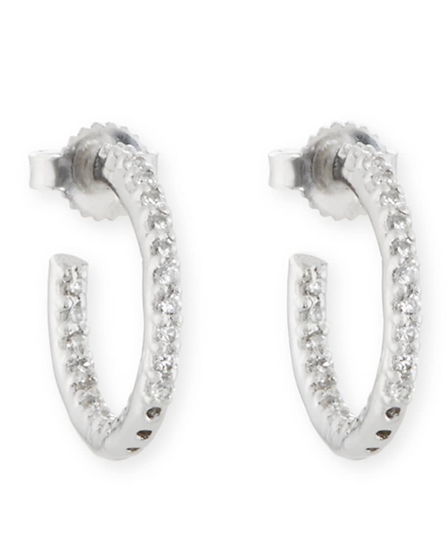 Fantasia by DeSerio Tiny Inside-Out CZ Hoop Earrings | Neiman Marcus