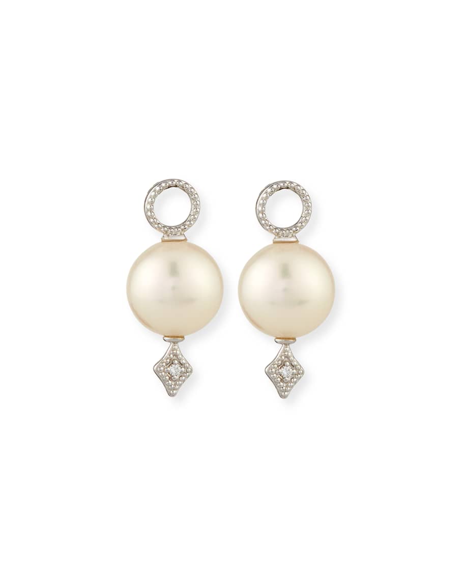 Jude Frances Lisse Large Pearl & Diamond Earring Charms, White Gold ...