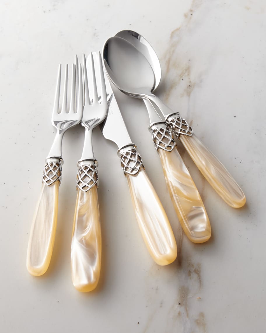 Neiman Marcus French Shine 20-Piece Flatware Service, Champagne