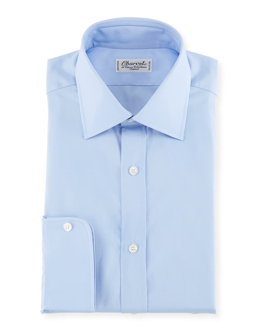Charvet Poplin Dress Shirt, Blue | Neiman Marcus
